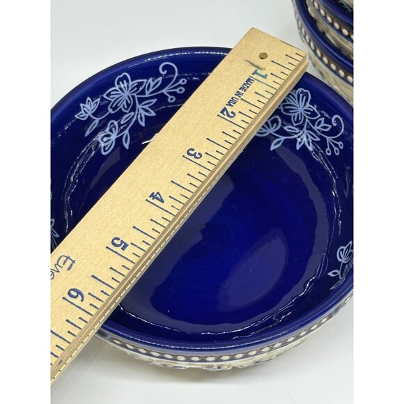 Temp-tations Floral Lace 16 oz Handpainted 6" Bowl Cereal Soup Dessert Set of 4 - Picture 7 of 8